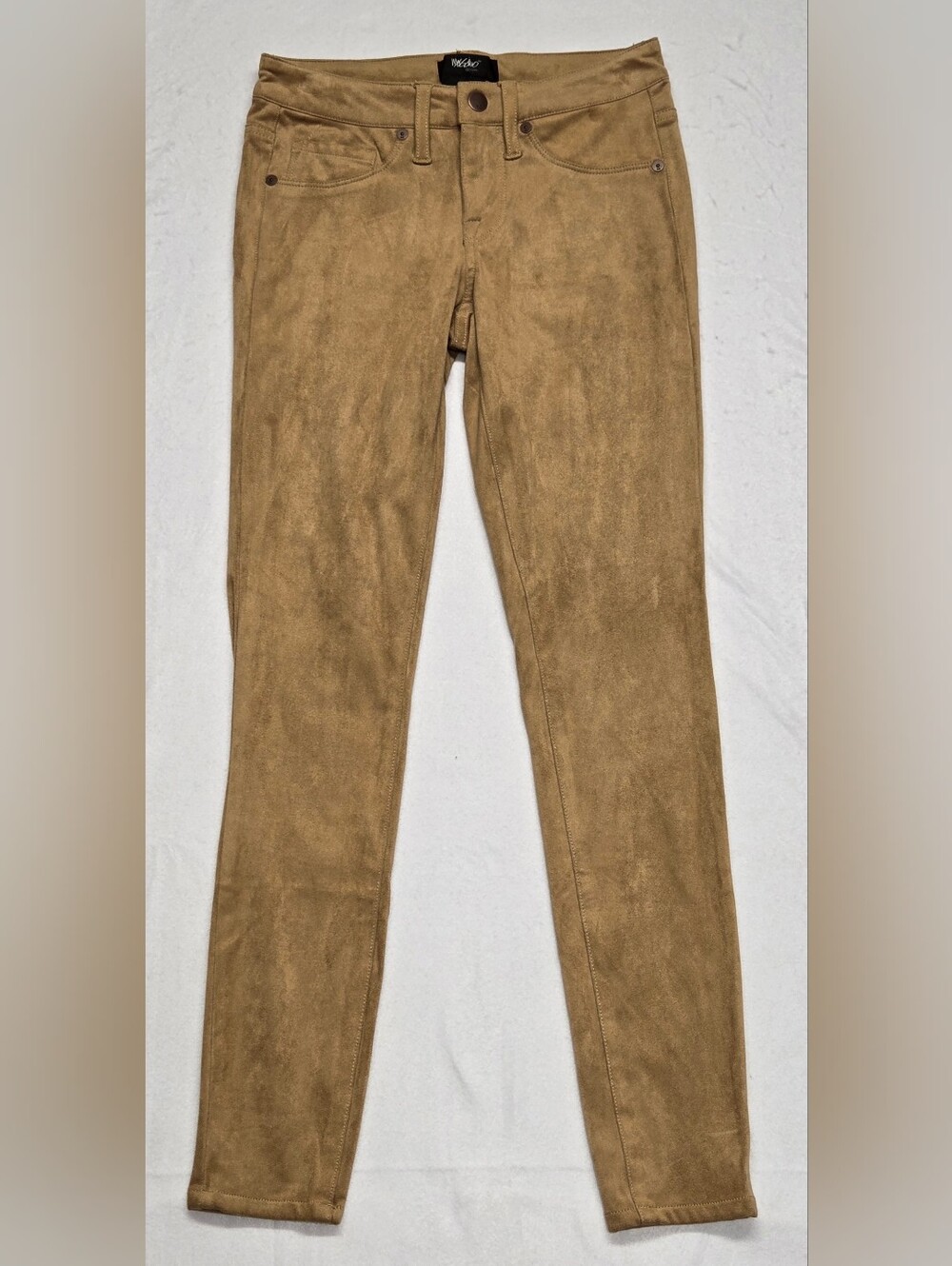 Mossimo 00 W24 Tan Skinny Pants Super Stretch Faux Super Soft Suede
